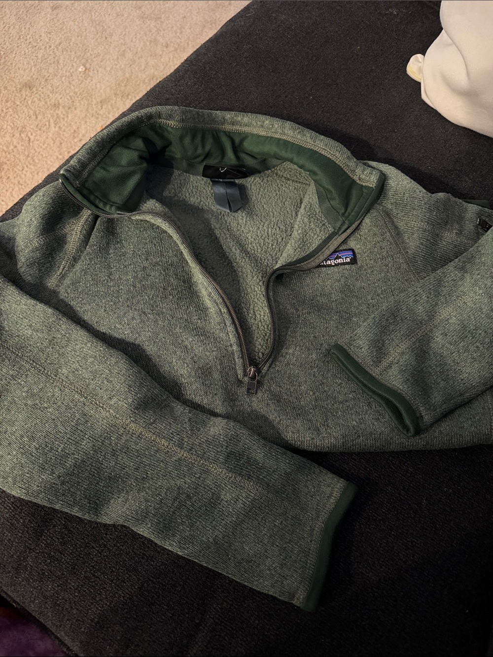 Patagonia women’s Dark Green Quarter-Zip Sweater